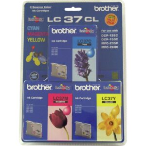 Brother LC-37 Cyan, Magenta & Yellow Colour Pack - 300 pages each